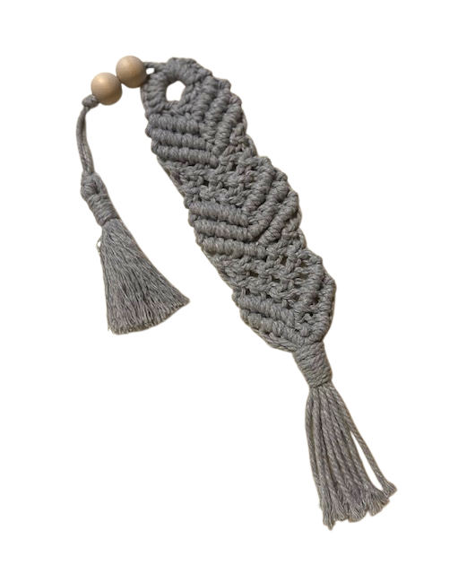 Handcrafted Macramé Bookmark with Beads & Tassel