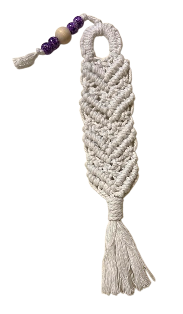 Handcrafted Macramé Bookmark with Beads & Tassel