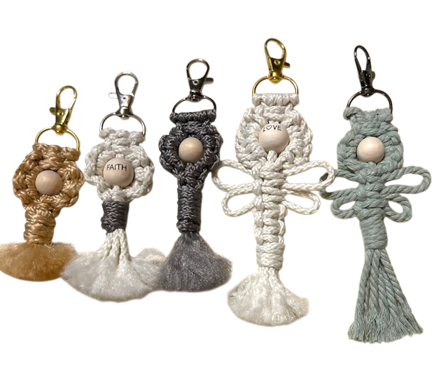 Macrame Flower Keychain