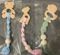Natural Wood & Cotton Rope Baby Teething Toy