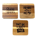 4” Acacia Coaster (Set of 4)