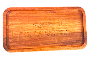 Bon Appétit Engraved Wooden Serving Tray