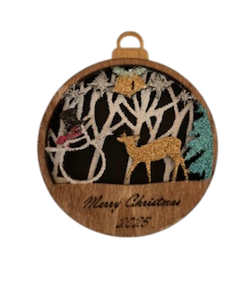 Deer & Snowman Ornament