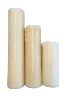 Cylinder Vase with Battery-Operated Flickering Dripping Wax Candle