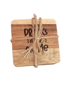 4” Acacia Coaster (Set of 4)